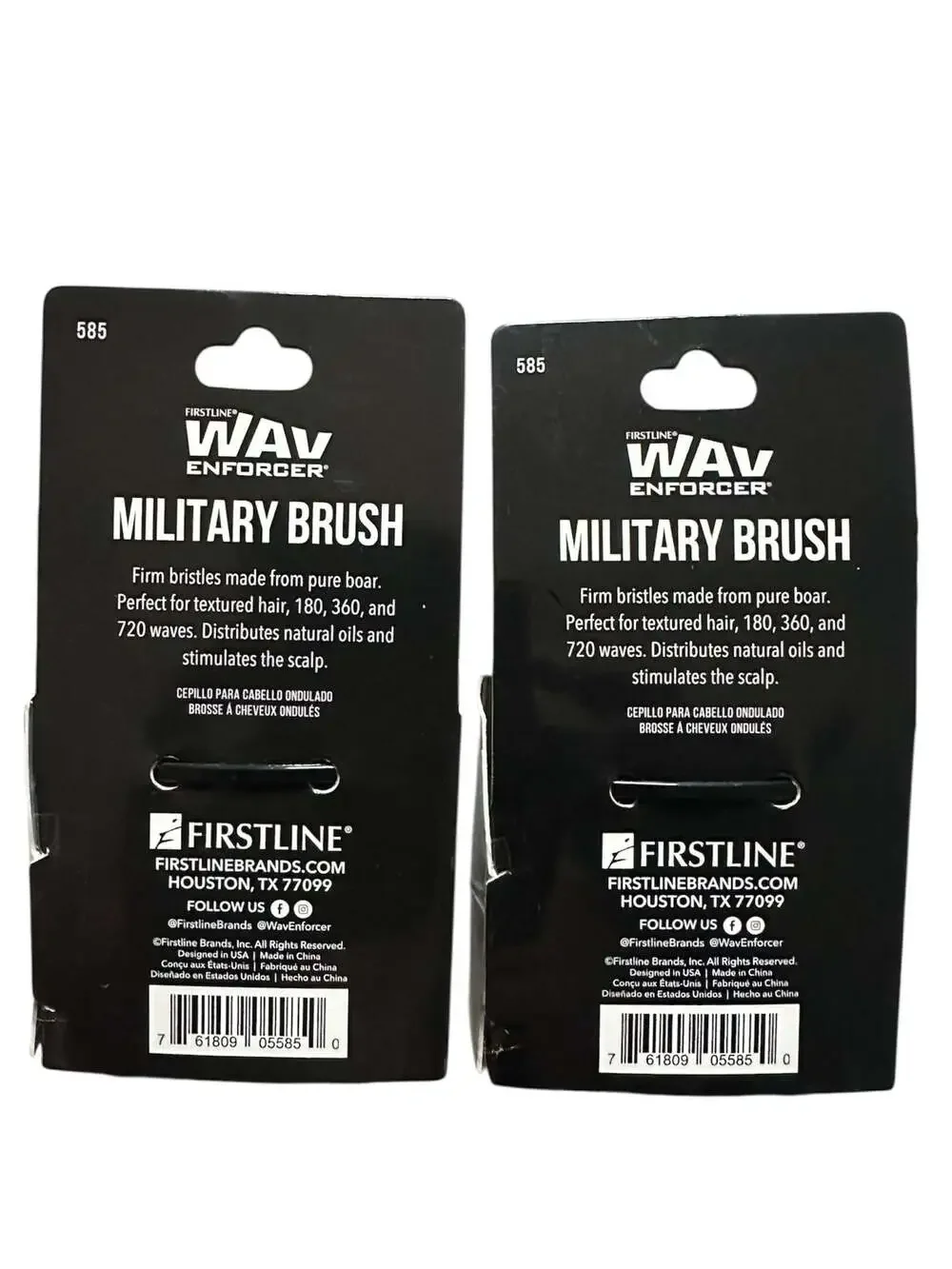 Firstline Wav Enforcer Military Brush Pure Boar Bristles Firm Bristles 585